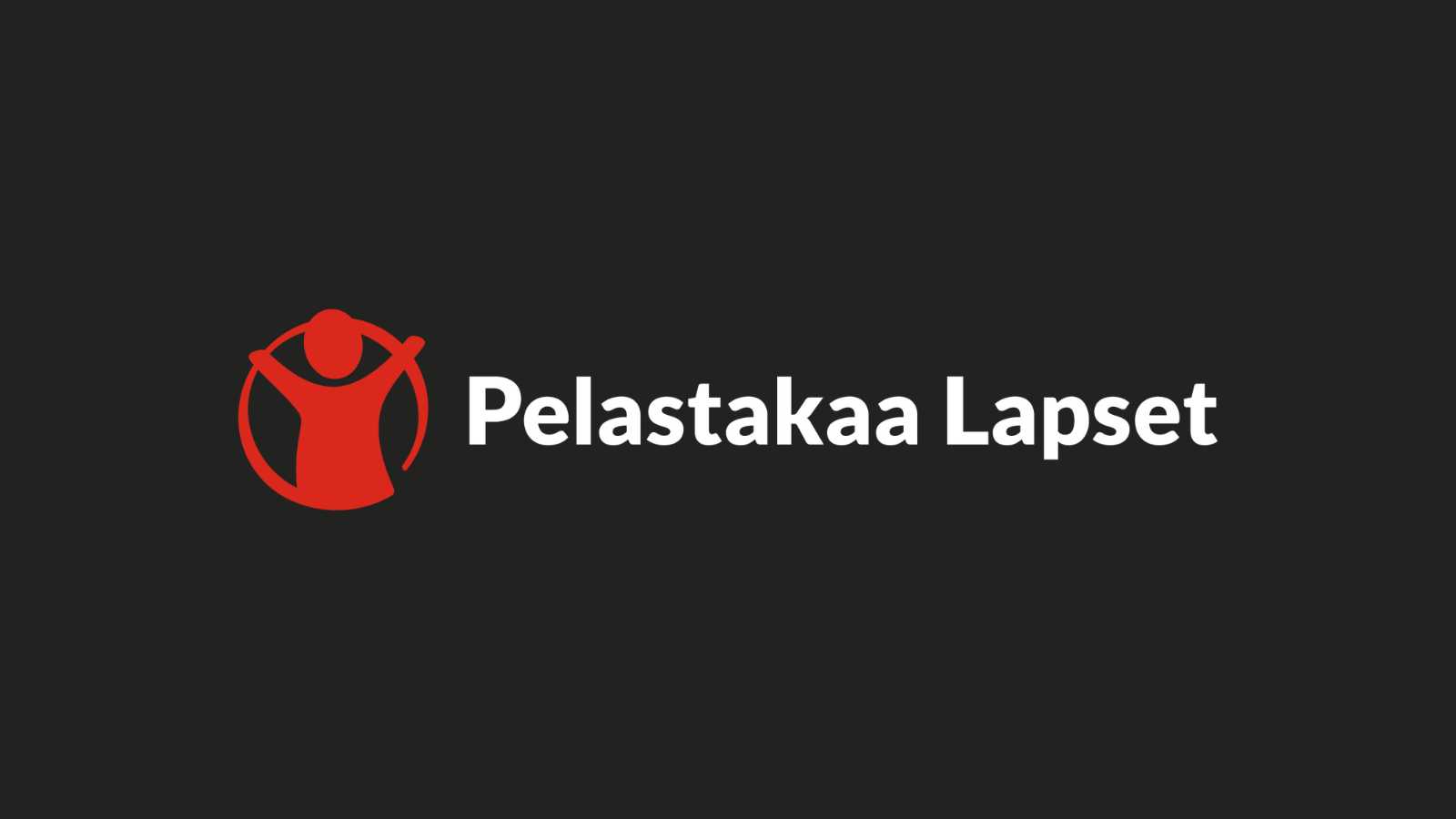 Pelastakaa Lasten logo mustalla taustalla.