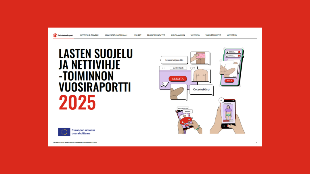Lasten suojelu ja Nettivihje -toiminnon vuosiraportti 2025.